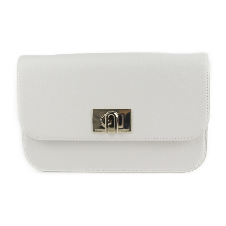 超美品 Furla フルラ 2WAY クラッチバッグ ショルダーバッグ EAW4A レザー ホワイト ゴールド金具 1927 ポシェット ターンロック【本物保証】【中古】