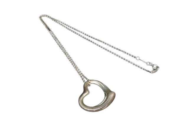 TIFFANY＆Co ティファニー ネックレス エルサペレッティ オープンハート - シルバー SV925 レディース ビッグ【本物保証】【中古】