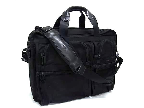 TUMI トゥミ ビジネスバッグ ラージ エクスパンダブル オーガナイザー 26160DH ブラック ナイロンキャンバス メンズ 2WAY【本物保証】【中古】