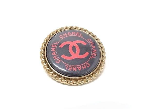CHANEL シャネル ブローチ ココマーク ゴールド ブラック系 メタル レディース 美品【本物保証】【中古】｜3R boutique