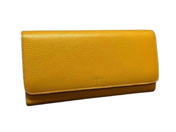 MULBERRY マルベリー 財布 コンチネンタルウォレット RL4440/205N651 イエロー レザー レディース 二つ折り長財布 美品【本物保証】【中古】
