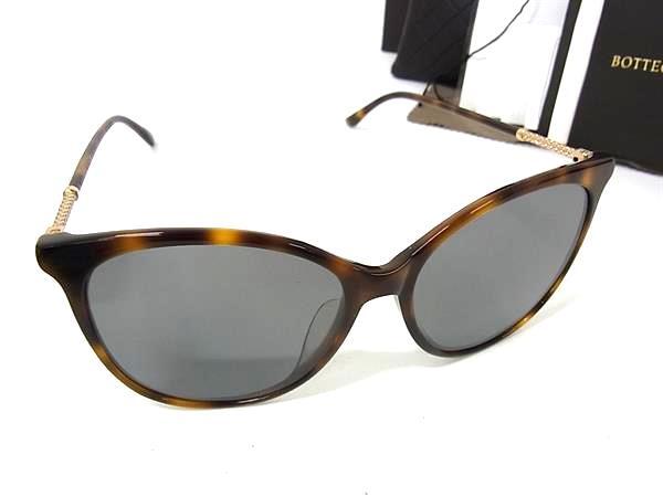BOTTEGA VENETA ボッテガヴェネタ サングラス BV0154SK ブラウン クリアグレー プラスチック メタル ユニセックス べっ甲調 美品【本物保証】【中古】