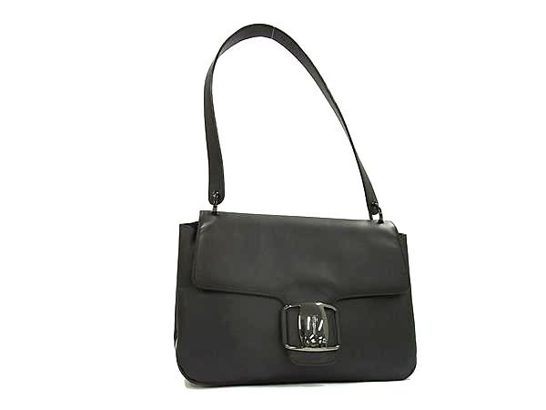 【本物保証】 サルヴァトーレ フェラガモ SALVATORE FERRAGAMO ショルダーバッグ AU 21 F269 ハンドバッグ 巾着バッグ レザー ブラック FERRAGAMO（フェラガモ） サルヴァトーレ SALVATORE FERRAGAMO