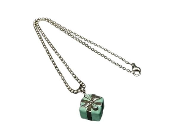 TIFFANY＆Co ティファニー ネックレス ブルーボックス シルバー ブルー系 SV925 レディース ペンダント 美品【本物保証】【中古】｜3R boutique 27,832円