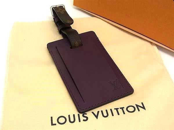 LOUIS VUITTON ルイヴィトン バッグチャーム ポルト アドレス ケッチュ パープル系×ブラウン系 モノグラム レザー ユニセックス ネームタグ 超美品【本物保証】【中古】|3R boutique
