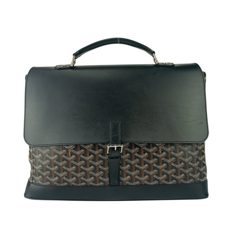 GOYARD ゴヤール ビジネスバッグ シタダン PM - ブラック PVC レザー ユニセックス シルバー金具【本物保証】【中古】
