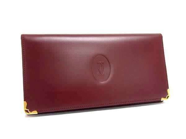 カルティエ 二つ折り財布 マストライン ボルドー ゴールド ほぼ未使用品 美品 imgrc0096340627.jpg