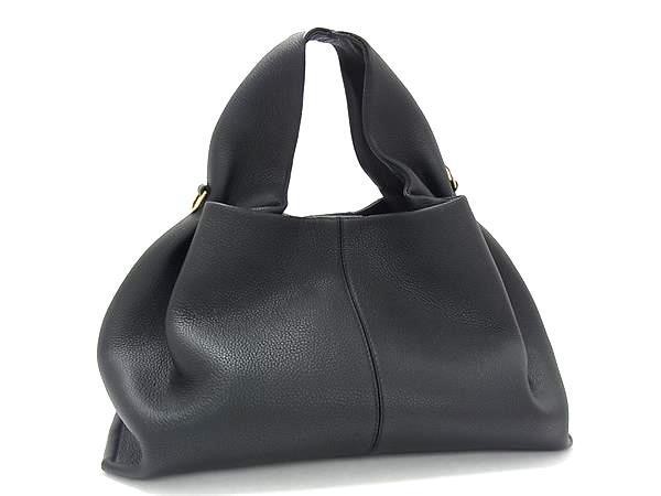 POLENE ポレーヌ ハンドバッグ ヌメロ ヌフ ブラック系 レザー レディース ゴールド金具 美品【本物保証】【中古】