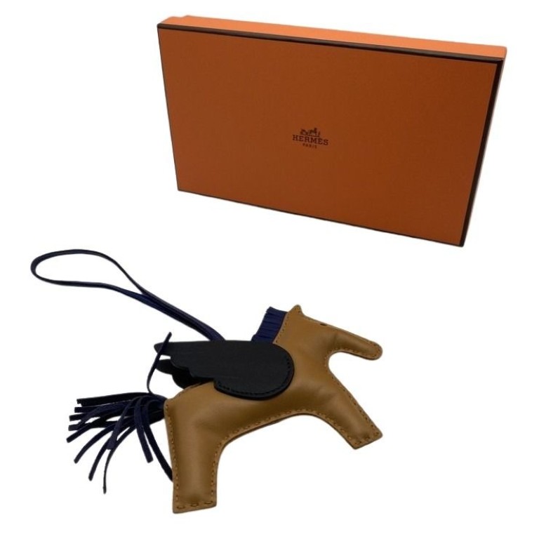 HERMES エルメス バッグチャーム ロデオＭM ペガサス ブラウン系 ネイビー系 アニョーミロ ユニセックス 美品【本物保証】【中古】｜3R boutique
