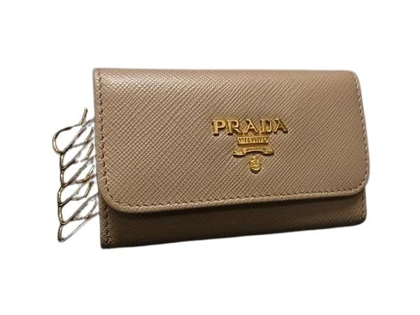 PRADA プラダ キーケース 1PG222 ブラウン サフィアーノレザー ユニセックス 6連 ゴールド金具 美品【本物保証】【中古】｜3R boutique