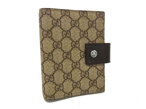 GUCCI グッチ 手帳カバー GGスプリーム 115240 ベージュ ブラウン系 PVC レザー ユニセックス システム手帳 6穴 美品【本物保証】【中古】