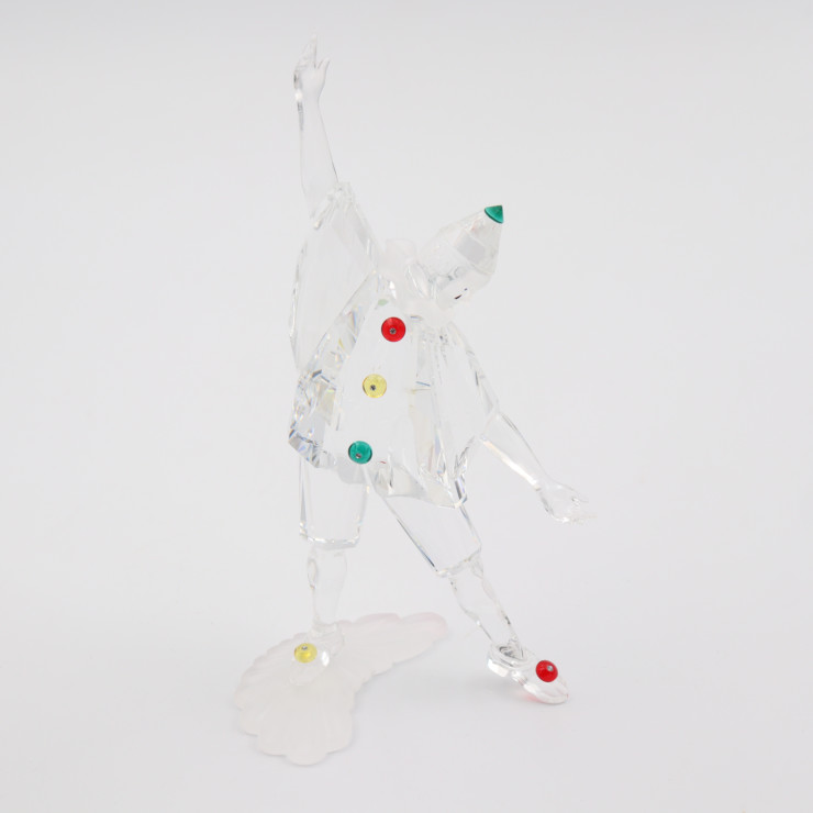 新古未使用展示品 SWAROVSKI スワロフスキー PIERROT ピエロ マスカレード インテリア 230586 クリスタルガラス クリア レッド イエロー グリーン 1999年 SCS会員限定品 オブジェ フィギュリン 置物【本物保証】【中古】 16,520円