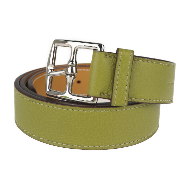 激安商品 90 本物保証 中古 表記サイズ I刻印 キャメル グリーン系 レザー ベルト エトリヴィエール エルメス Hermes Rashiastrologer Com