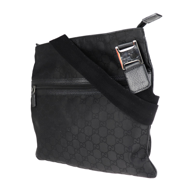 美品 GUCCI グッチ ショルダーバッグ 336670 527066 ナイロン レザー ...