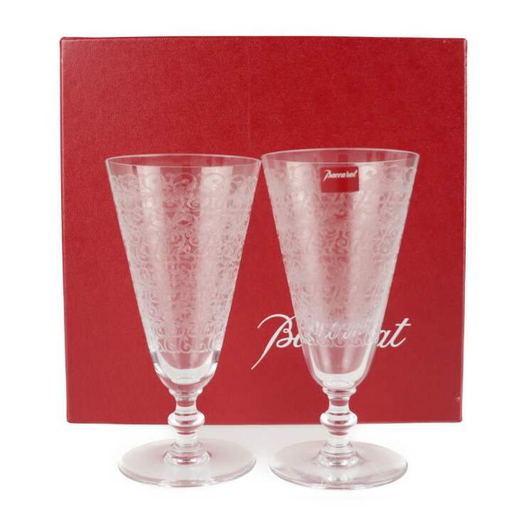 3r Boutiquebaccarat バカラ ローハン 超美品 グラス 超美品 バカラ Baccarat バカラ Baccarat グラス 中古 ペア クリスタルガラス シャンパンフルート クリア 本物保証