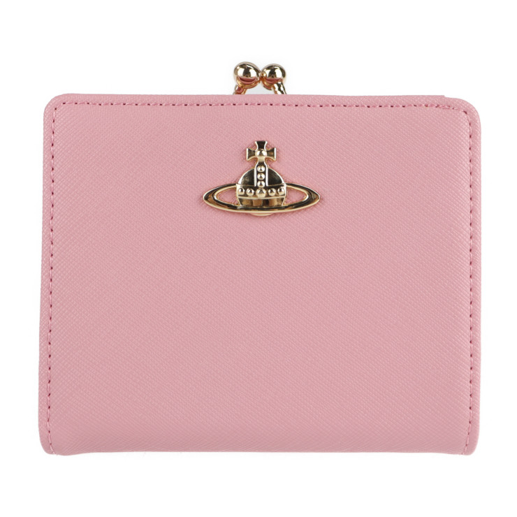 超美品 Vivienne Westwood ヴィヴィアンウエストウッド 二つ折り財布 vv706 レザー Pvc ピンク 本物保証 中古 Runawayapricot Com
