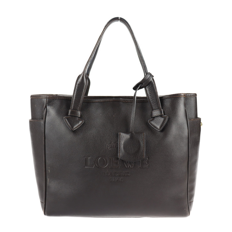 LOEWE ロエベ ヘリテージ トートバッグ 377 79 751 レザー ダークブラウン【本物保証】【中古】｜3R boutique