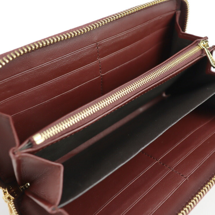 超美品 GUCCI グッチ ズゥミ 長財布 570661 リザード ボルドー ロング 
