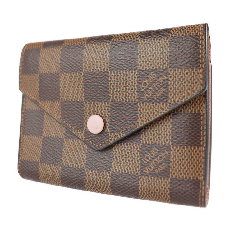 SALE／64%OFF】 美品 LOUIS VUITTON ルイ ヴィトン ポルトフォイユ ヴィクトリーヌ 三つ折り財布 N61700  ダミエキャンバス レザー ブラウン ローズバレリーヌ ビトン impregnacija5m.rs