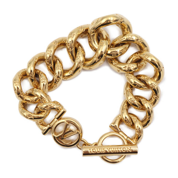 ルイヴィトン✨️美品 モノグラム ブレスレット ゴールド ドラム 訳アリ LOUIS VUITTON ブレスレットモノグラム ゴールド ドラム