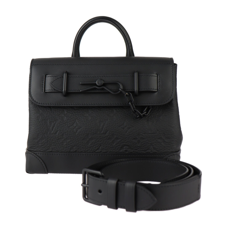 美品 LOUIS VUITTON ルイ ヴィトン スティーマー PM モノグラム ハンドバッグ M24436 トリヨンレザー ブラック 2WAY ショルダーバッグ【本物保証】【中古】【本物保証】【中古】