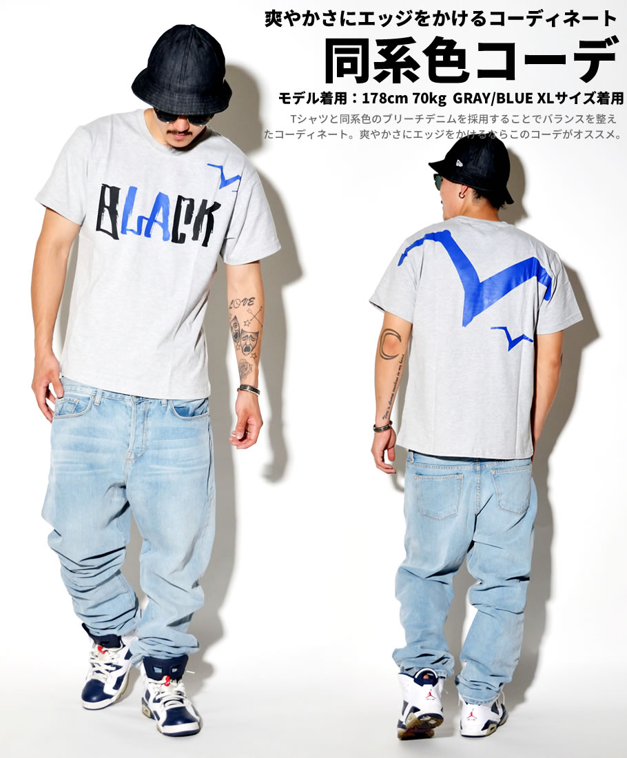 【楽天市場】【メール便対応】b.LA.ck【ブラック】Tシャツ メンズ tシャツ メンズ プリントTシャツ 半袖 B系 ファッション メンズ