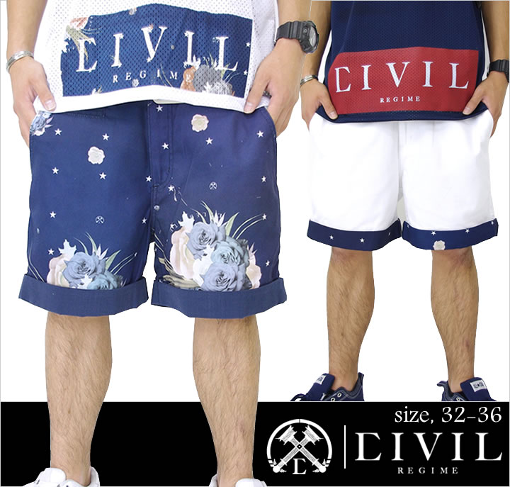 CIVIL CLOTHING 【シビル クロージング】 ハーフパンツ メンズ B系 ファッション メンズ ヒップホップ ストリート系｜ストリートファッション Third