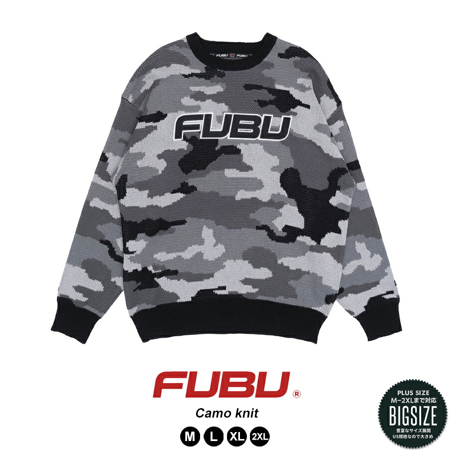 FUBU フブ 家鴨編み物 プルオーバー メンズ M L XL 2XL 途轍も無い大きさ ゆったり B系 流行り物 HIPHOP 御居処跳ねる Y2K FAM-42311