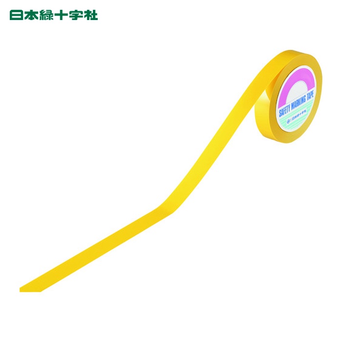 日本緑十字社 差し固める磁気テープ(伝達ルート磁気テープ) 黄 GTH-251Y 25粍幅×100m 再はく離印字機 (1巻) 149013