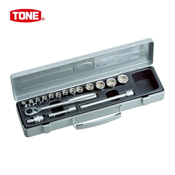TONE トネ 1560MS ソケットレンチセット 差込角9.5mm 17点セット 6角 (1S)
