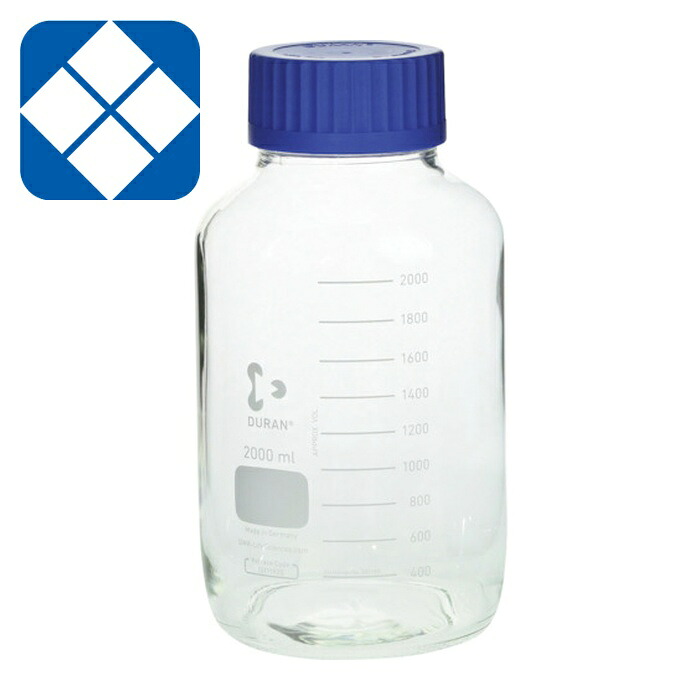 SIBATA 柴田科学 017250-2000 耐熱ねじ口びん 広口 青キャップ付 2000mL (1個)