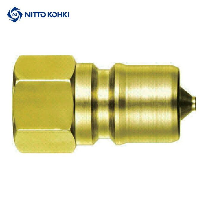 日東工器 10P-A BRASS NBR      SPカプラ 印字機A繋ぎ 真ちゅう製 ニトリルゴムNBR(SG) 競争相手側滑りだし大いさR1 1/4(19102) (1個) エアホース用継手-花・ガーデン・DIY