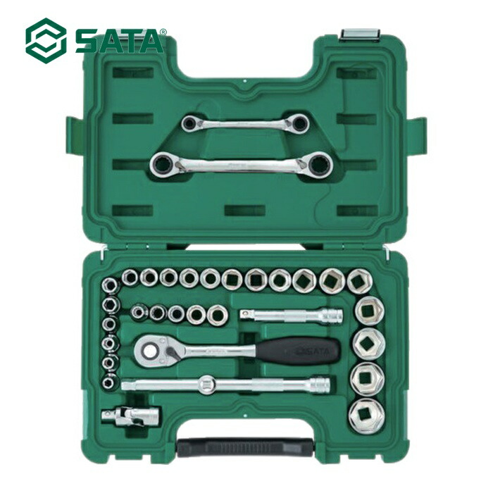 SATA 9099 6角ソケット鍵仕掛ける 差込角12.7粍(33点) (1S)