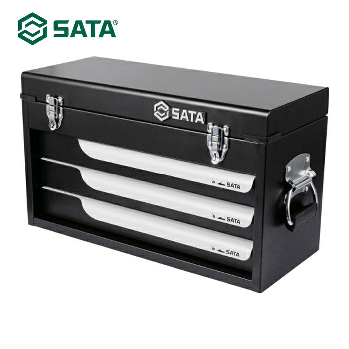 SATA 195134 スチールツールチェスト 520×305×220粍(黒) (1個)