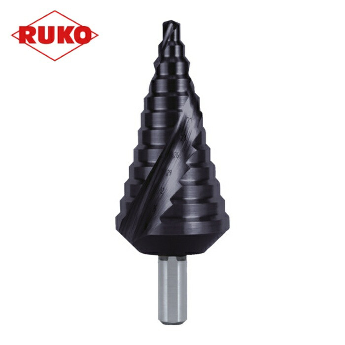 RUKO 101053F 2枚刃スパイラルステップドリル 38mm チタンアルミニウム (1本)