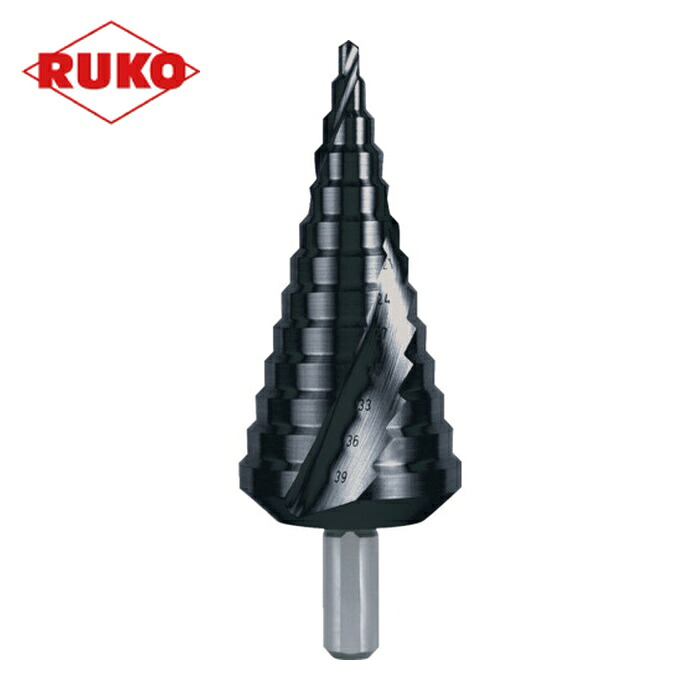 RUKO 101056F 2枚刃スパイラルステップドリル 39mm チタンアルミニウム (1本)｜工具ランド 8,421円