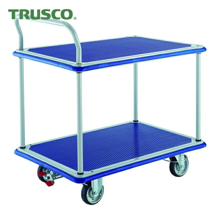 トラスコ TRUSCO プレス製台車 ドンキーカート 片袖2段 4輪リングストッパー付 (1台) 104NJKRS-4
