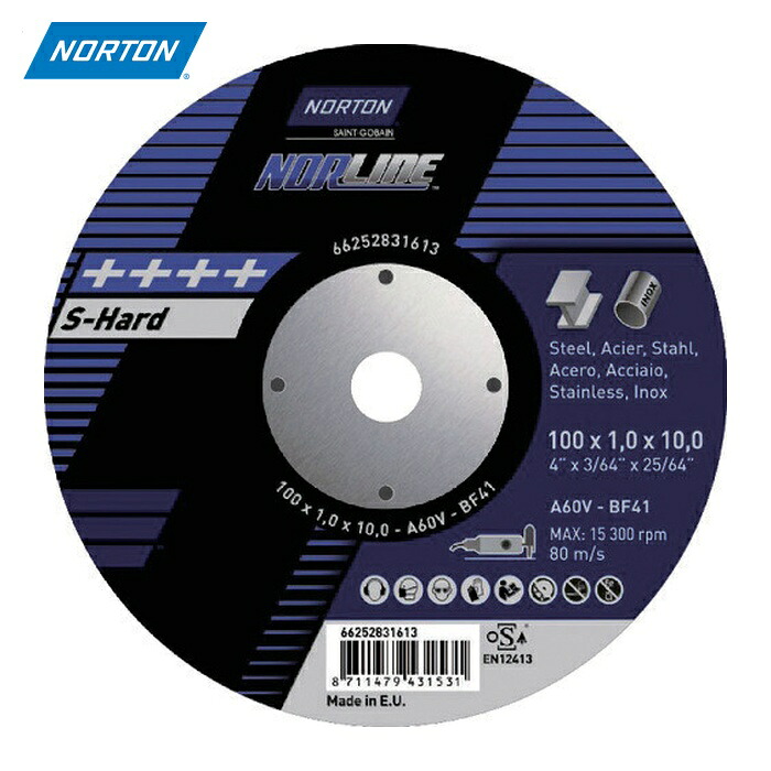 ノートン NORTON 2TW100XTA10N 切断砥石XTイノックス (25枚)