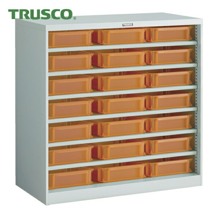 トラスコ TRUSCO コンテナラックケース バンラックケース CF型 TSK-6ORX21個付 (1台) 306CF-SK21OR