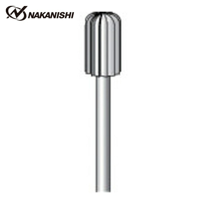 ナカニシ 33372 精密スチールカッター 6本入 円筒先丸型 φ6×10×軸φ2.34 (1Pk)