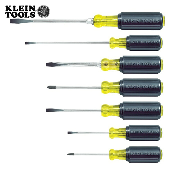 KLEIN TOOLS 85076 クッショングリップドライバーセット 7 本組み (1S)｜工具ランド