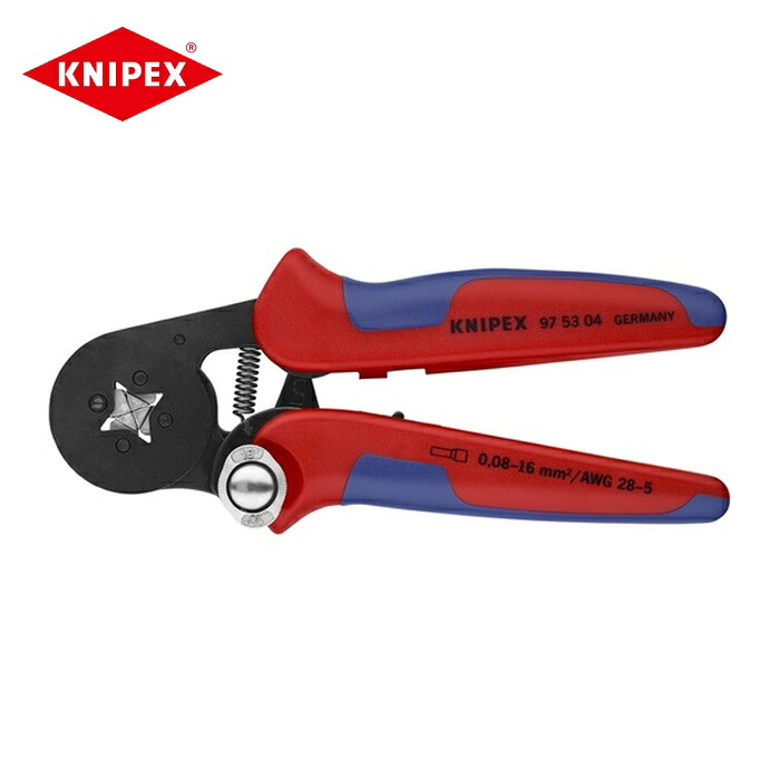 KNIPEX クニペックス 2868342 ワイヤーエンドスリーブ自動調整圧着ペンチ 四角クランプ (1丁)