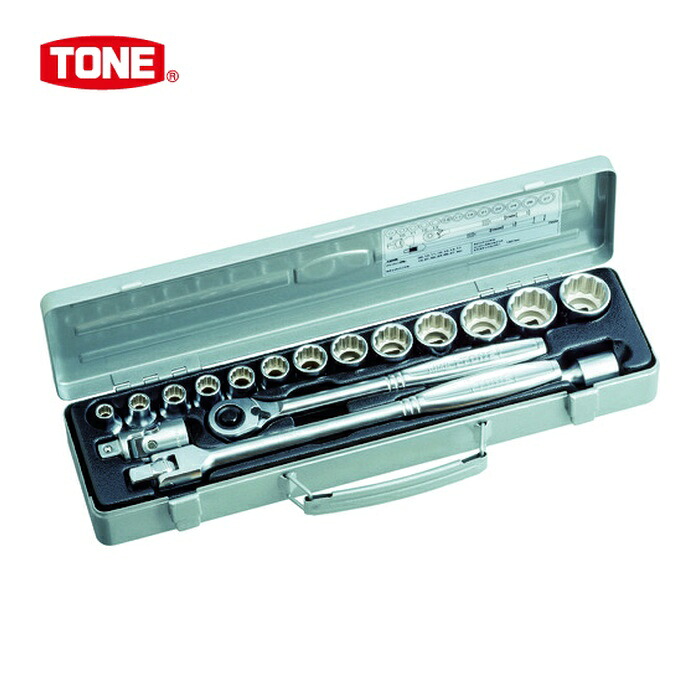 TONE トネ 750M ソケットレンチセット 差込角12.7mm 17点セット 12角(8mm~) (1S)｜工具ランド