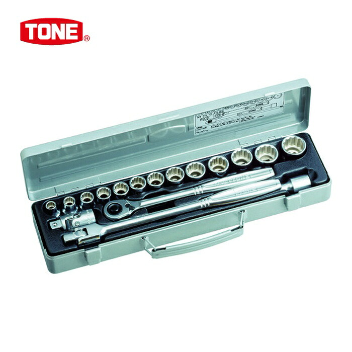 TONE トネ 750 ソケットレンチセット(インチ) 吋目 差込角1/2 17点セット (1S)