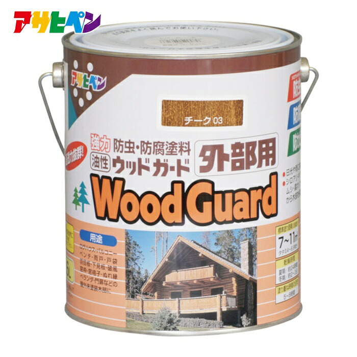 アサヒペン ウッドガード外部用 1.6L チーク (1缶) 546166｜工具ランド