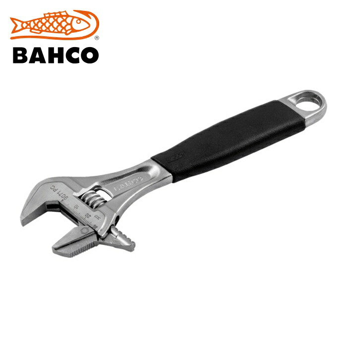 バーコ BAHCO 9073PC パイプレンチ兼用モンキーレンチ 最大口開き35mm クローム仕上げ (1丁)