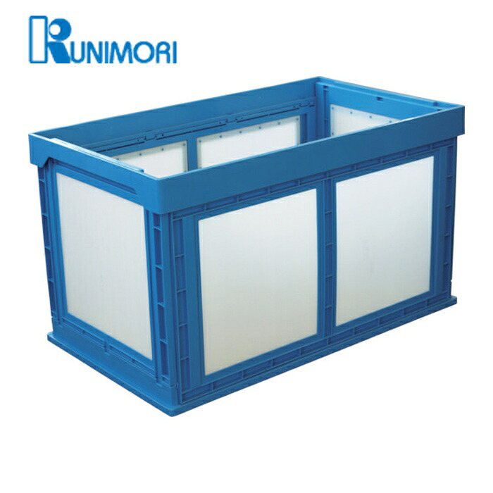 クニモリ KUNIMORI プラスチック折畳みコンテナ パタコン N-180 ブルー (1個) 50210-N180-B
