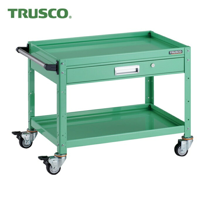 トラスコ TRUSCO ツールワゴン バーディワゴン 750X500 引出付 ウレタン車輪 ヤンググリーン (1台) BDW-672VU-YG｜工具ランド