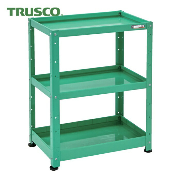 トラスコ TRUSCO 小型ボルト式棚 バーディワゴンラック型 600X400 浅2深1段 ヤンググリーン (1台) BDW-R963F1-YG