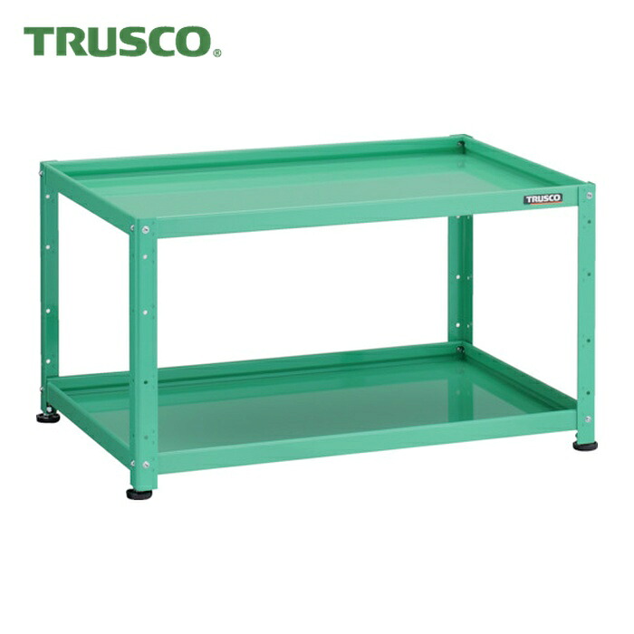 トラスコ TRUSCO 小型ボルト式棚 バーディワゴンラック型 900X600 2段 ヤンググリーン (1台) BDW-R692-YG｜工具ランド 16,008円